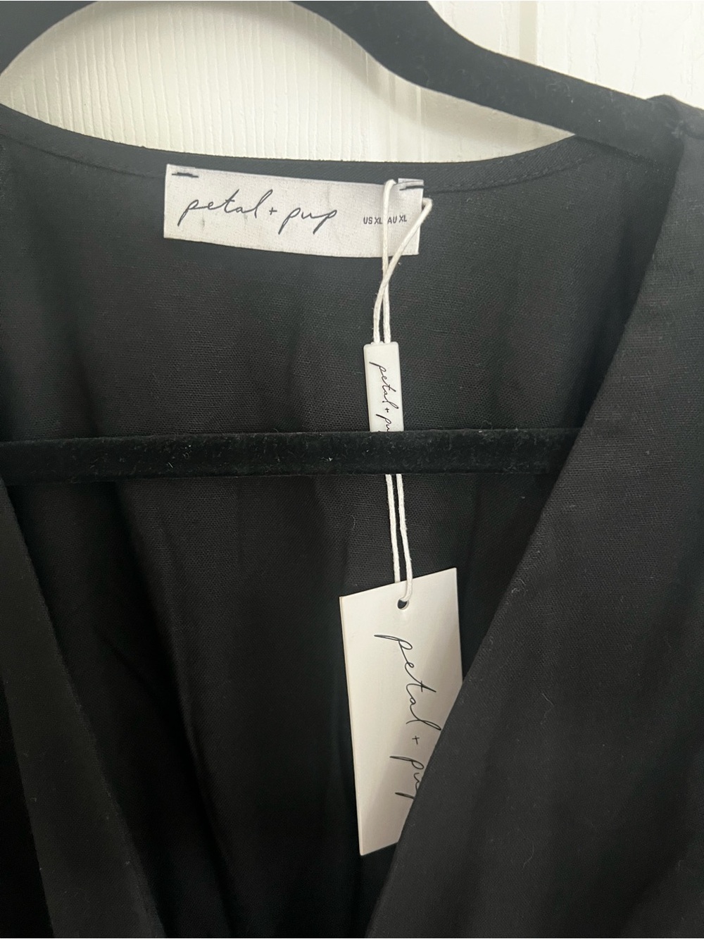 Petal & Pup Black Long Sleeve V-Neck Midi Dress - Picture 6 of 12